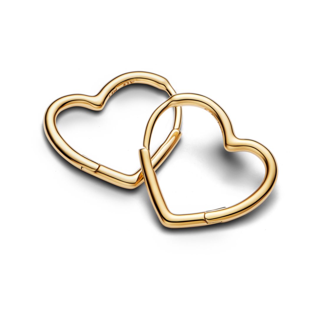 Pandora Moments Asymmetrical Heart rengaskorvakorut, keltakullattu, 268307C00