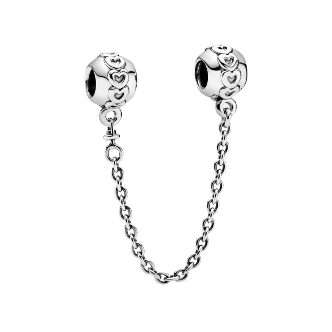 Pandora Moments Band of Hearts Safety Chain hela, hopea, 791088-05