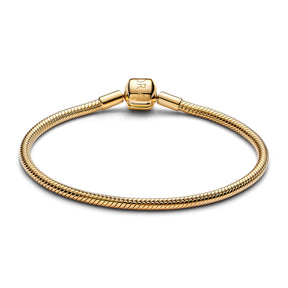 Pandora Moments Barrel Clasp Snake Chain rannekoru, keltakullattu, 563390C00