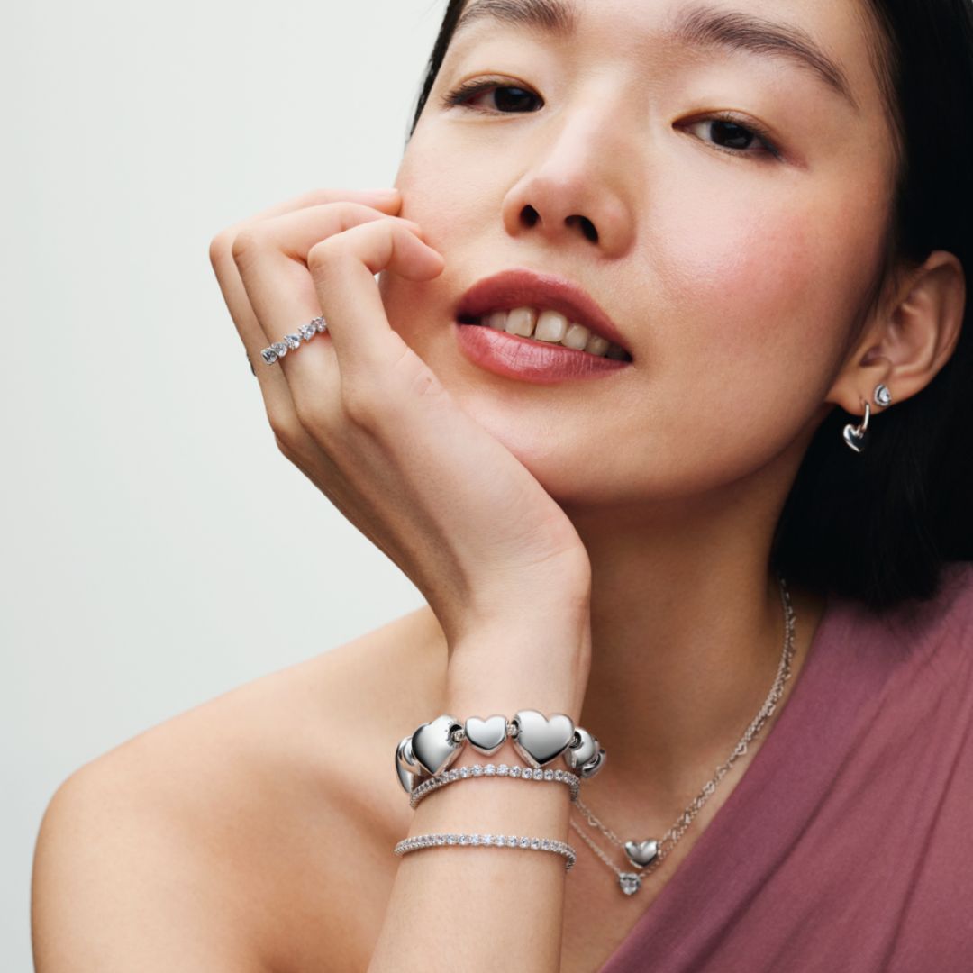 Pandora Moments Be Love Engravable Heart hela, hopea, 793439C00