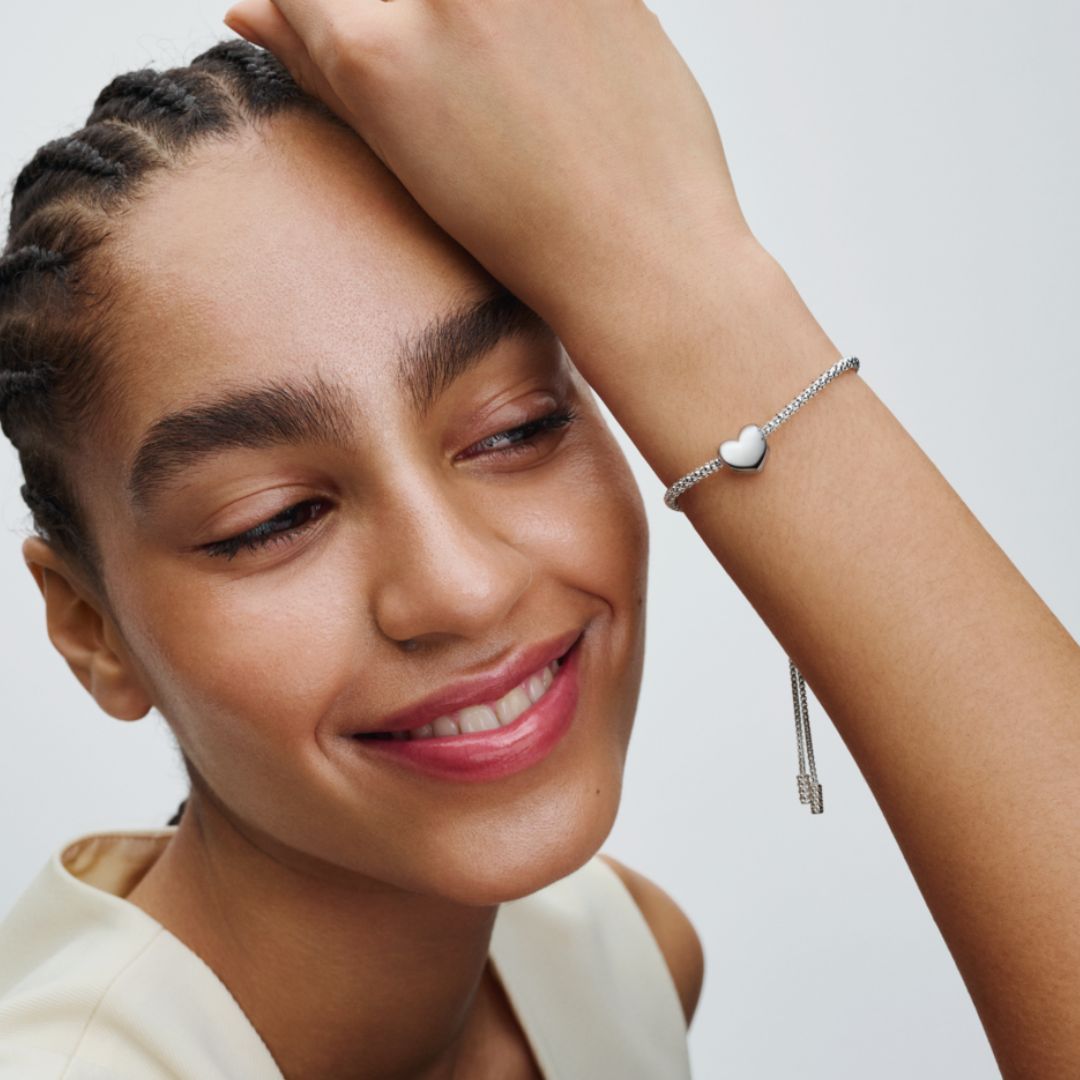 Pandora Moments Be Love Engravable Heart hela, hopea, 793439C00