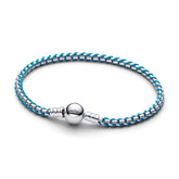 Pandora Moments Blue Cord Snake Chain rannekoru, hopea, 593816C01