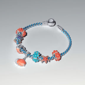 Pandora Moments Blue Cord Snake Chain rannekoru, hopea, 593816C01