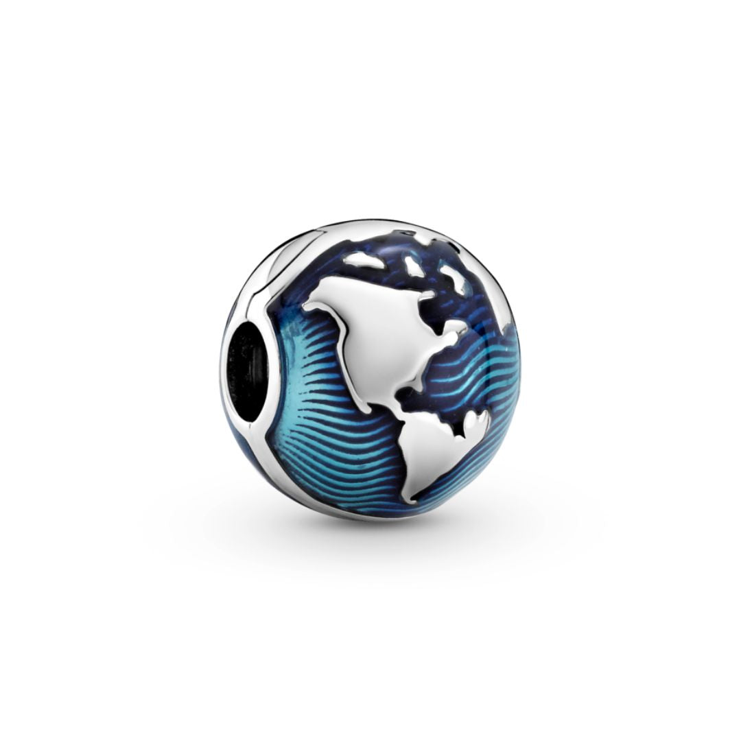 Pandora Moments Blue Globe lukkopala, hopea, 799429C01