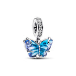 Pandora Moments Blue Murano Glass Butterfly hela, hopea, 792698C01