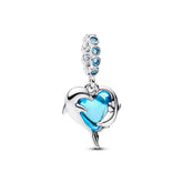 Pandora Moments Blue Murano Glass Dolphins hela, hopea, 793924C01