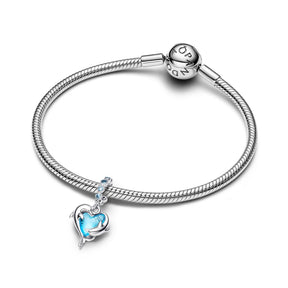 Pandora Moments Blue Murano Glass Dolphins hela, hopea, 793924C01