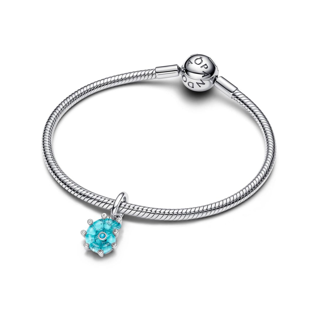 Pandora Moments Blue Murano Glass Sea Snail hela, hopea, 793900C01