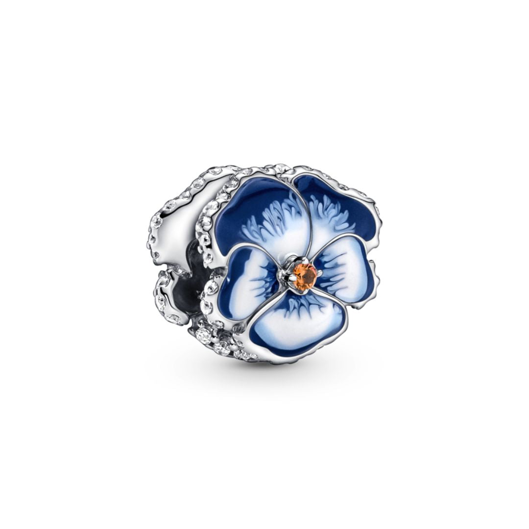 Pandora Moments Blue Pansy Flower hela, hopea, 790777C02