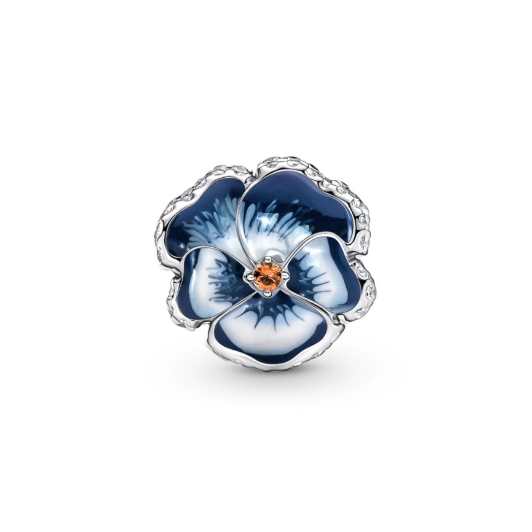 Pandora Moments Blue Pansy Flower hela, hopea, 790777C02