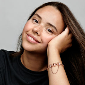 Pandora Moments Clear Pavé Safety Chain hela, ruusukullattu, 786322CZ-05