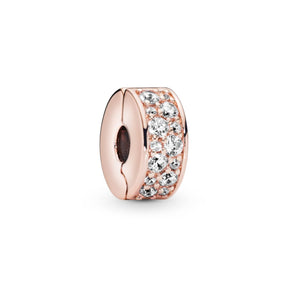 Pandora Moments Clear Pavé lukkopala, ruusukullattu, 781817CZ