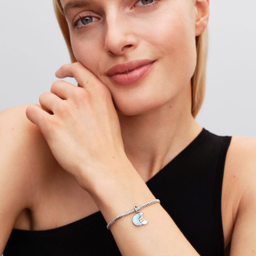 Pandora Moments Crescent Moon Double Charm, Silver, 794272C01