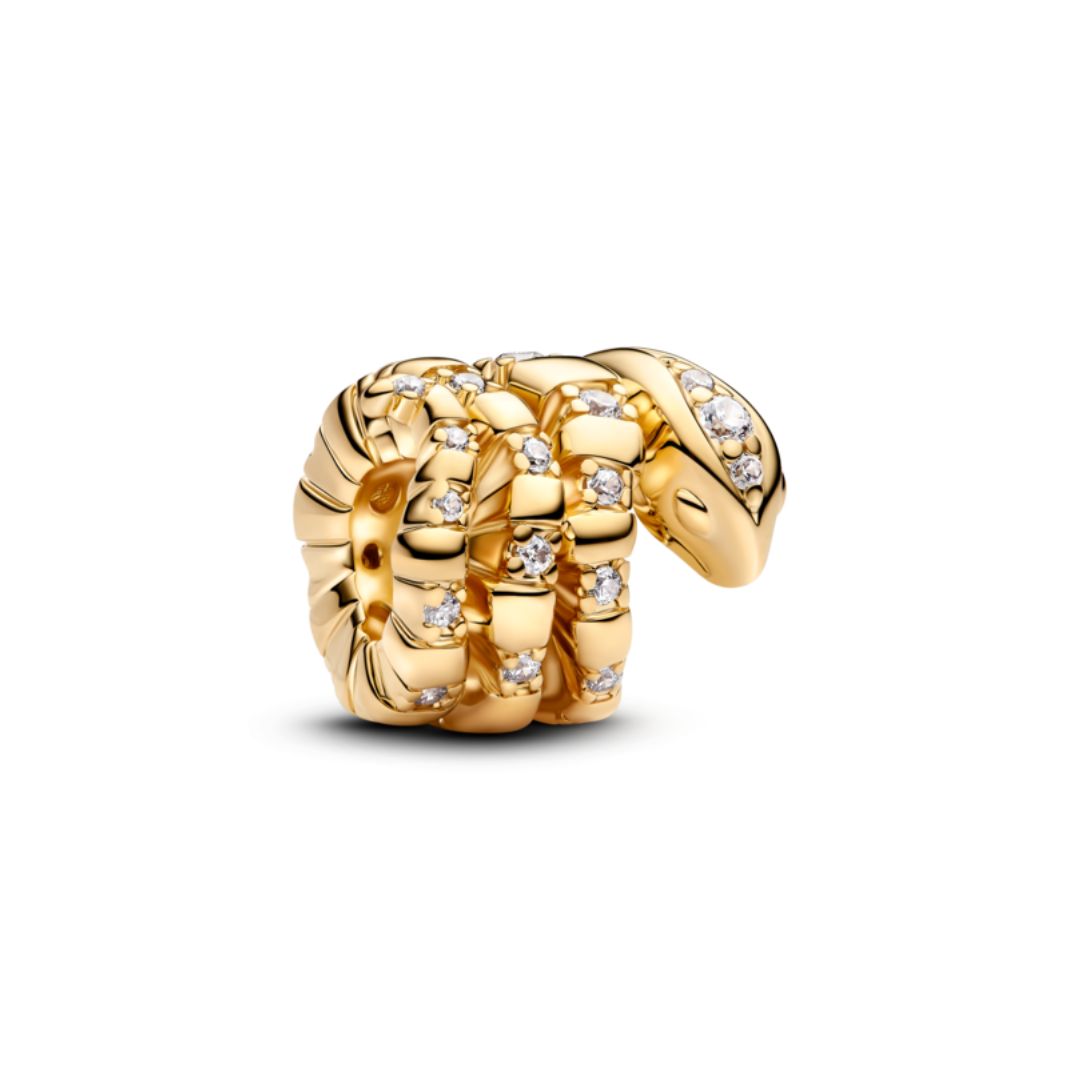 Pandora Moments Curled Snake hela, keltakullattu, 763618C01
