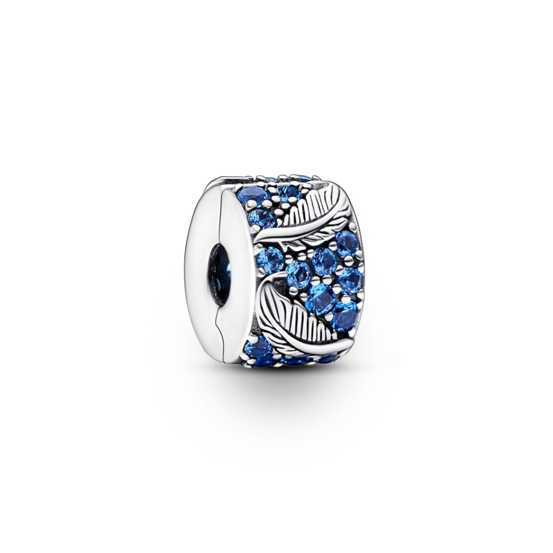 Pandora Moments Curved Feather & Pave Clip Charm, Silver, 792552C01