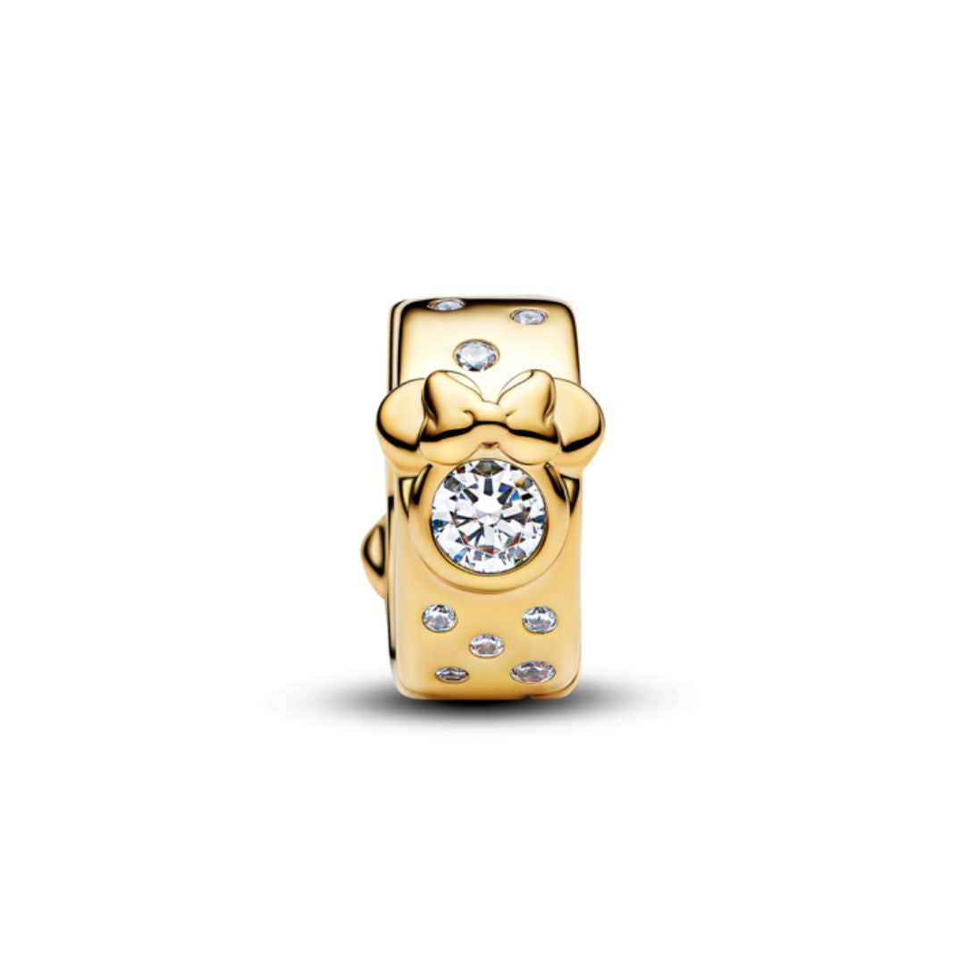 【koro】ディズニー PANDORA 14kゴールド クリップ Pandora Moments Disney Mickey & Minnie Mouse Clip Charm, Yellow Gold P