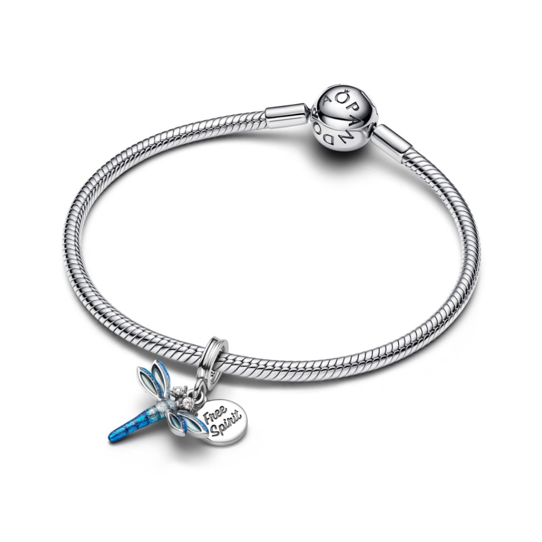 Pandora Moments Dragonfly Double Charm, Silver, 793745C01