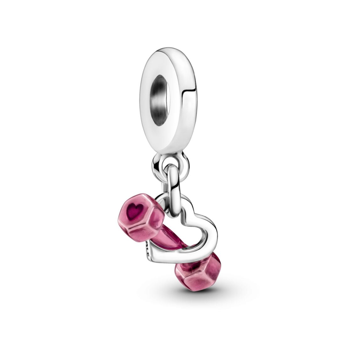 Pandora Moments Dumbbell & Heart hela, hopea, 799545C01