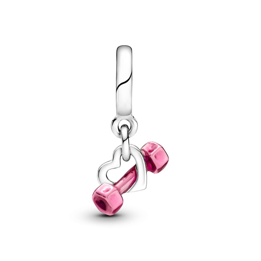 Pandora Moments Dumbbell & Heart hela, hopea, 799545C01