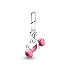 Pandora Moments Dumbbell & Heart hela, hopea, 799545C01