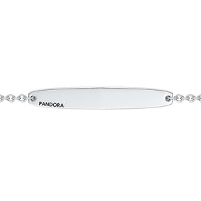 Pandora Moments Engravable Bar Chain rannekoru, hopea, 594010C01