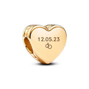 Pandora Moments Engravable Heart hela, keltakullattu, 762015C00