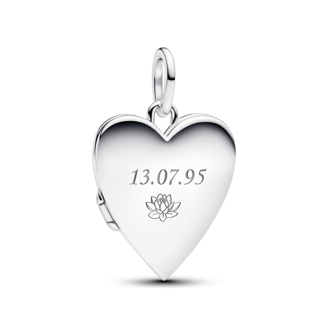 Pandora Moments Engravable Openable Heart Tag Pendant, Silver, 394013C