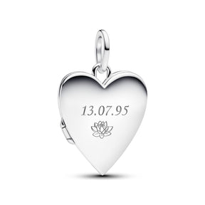 Pandora Moments Engravable Openable Heart Tag riipus, hopea, 394013C01