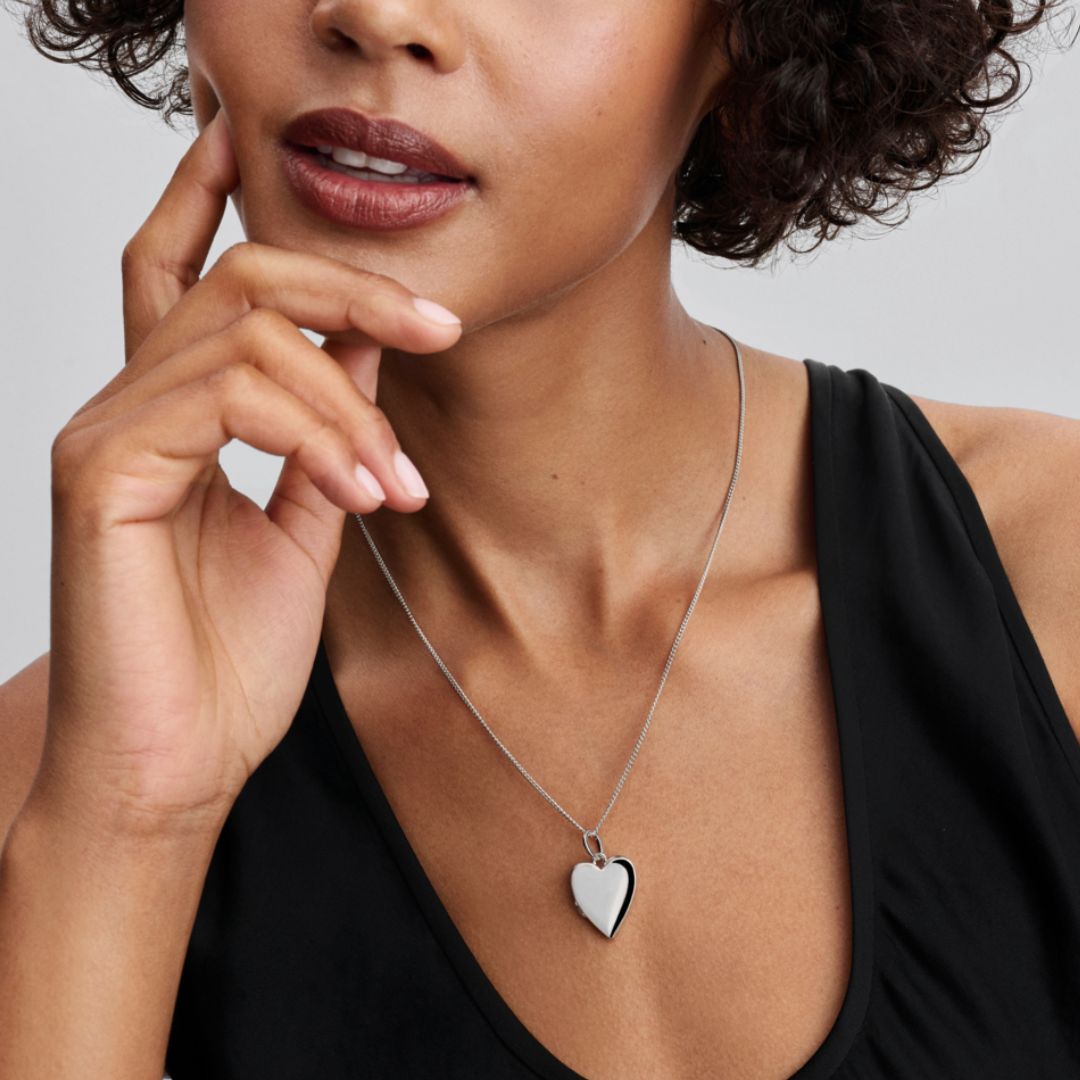 Pandora Moments Engravable Openable Heart Tag riipus, hopea, 394013C01