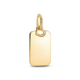 Pandora Moments Engravable Rectangle Tag riipus, keltakullattu, 368611C00