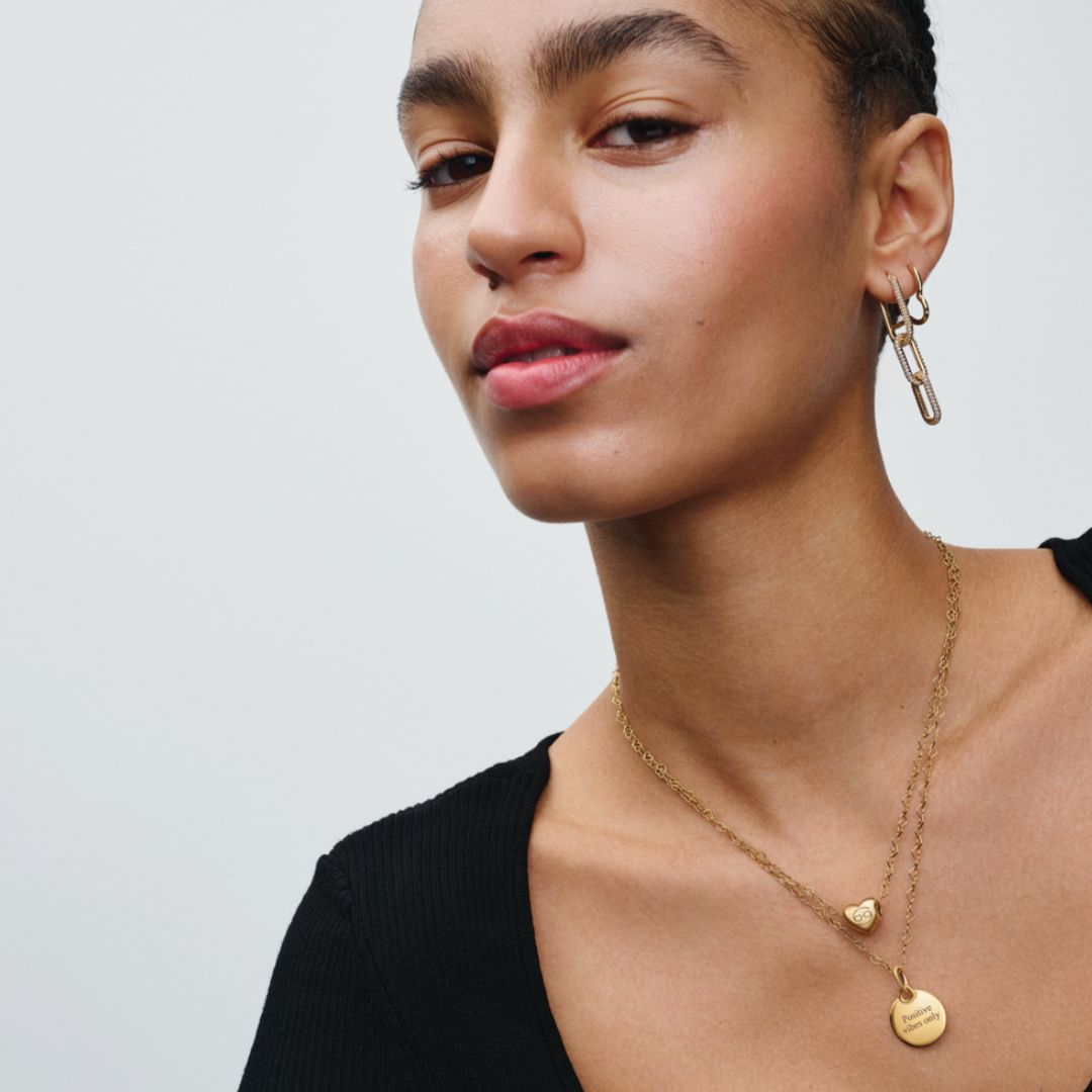 Pandora Moments Engravable Round Tag riipus, keltakullattu, 368610C00