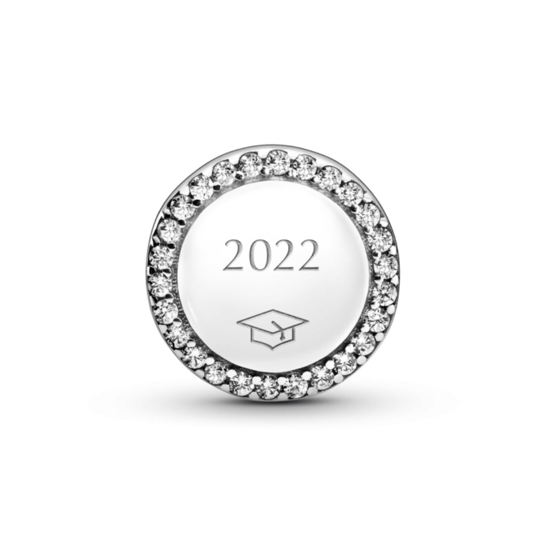 Pandora Moments Engravable Sparkling Button hela, hopea, 798747C01