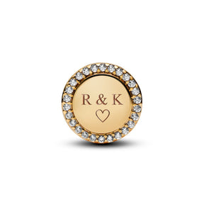 Pandora Moments Engravable Sparkling Button hela, keltakullattu, 768747C01