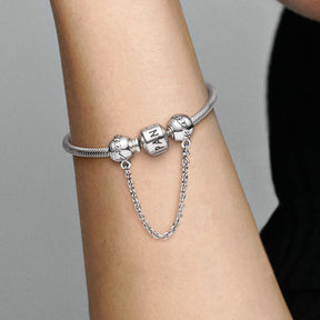 Pandora Moments Family Forever Safety Chain hela, hopea, 791788-05