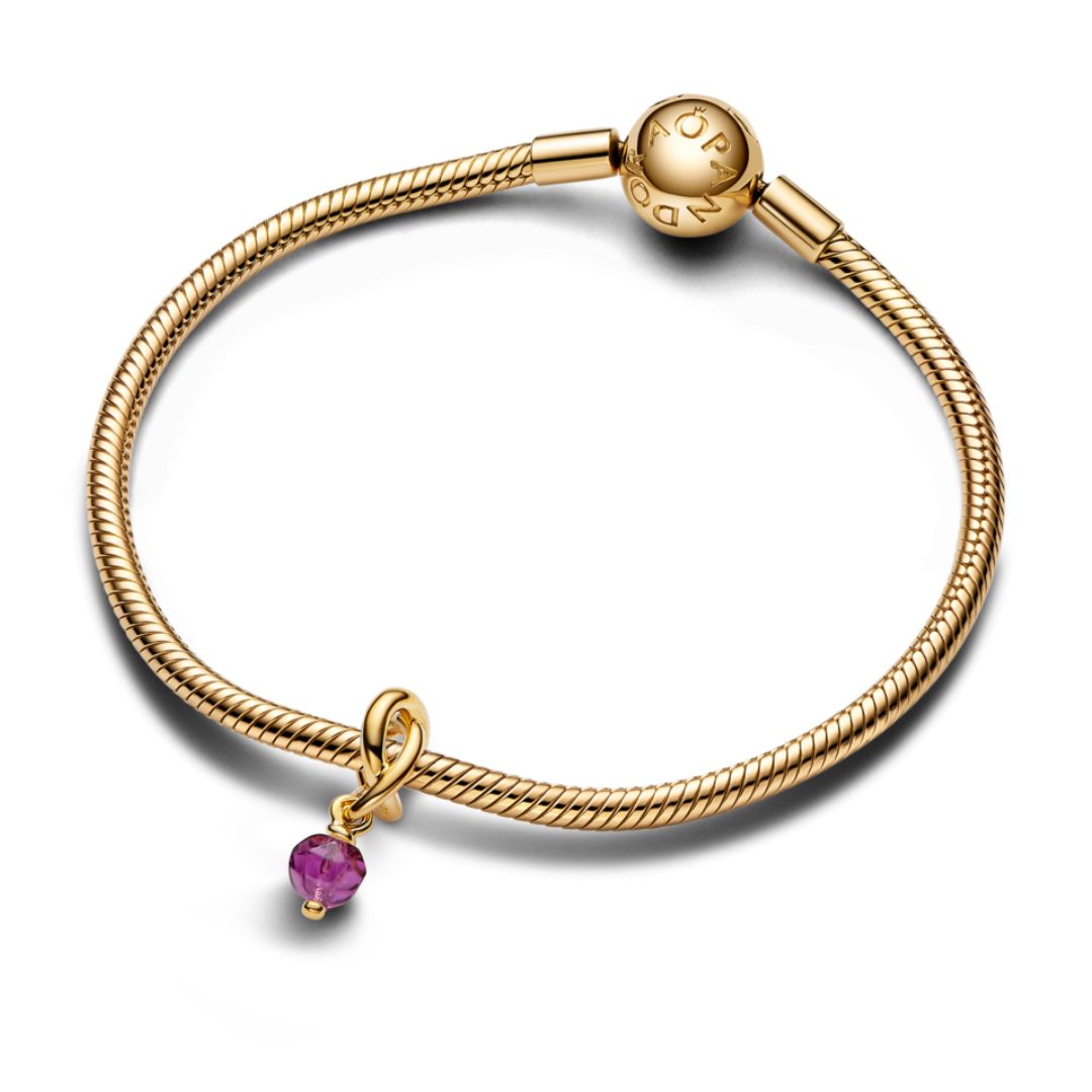 Pandora Moments February Purple Eternity Circle hela, keltakullattu, 763462C02