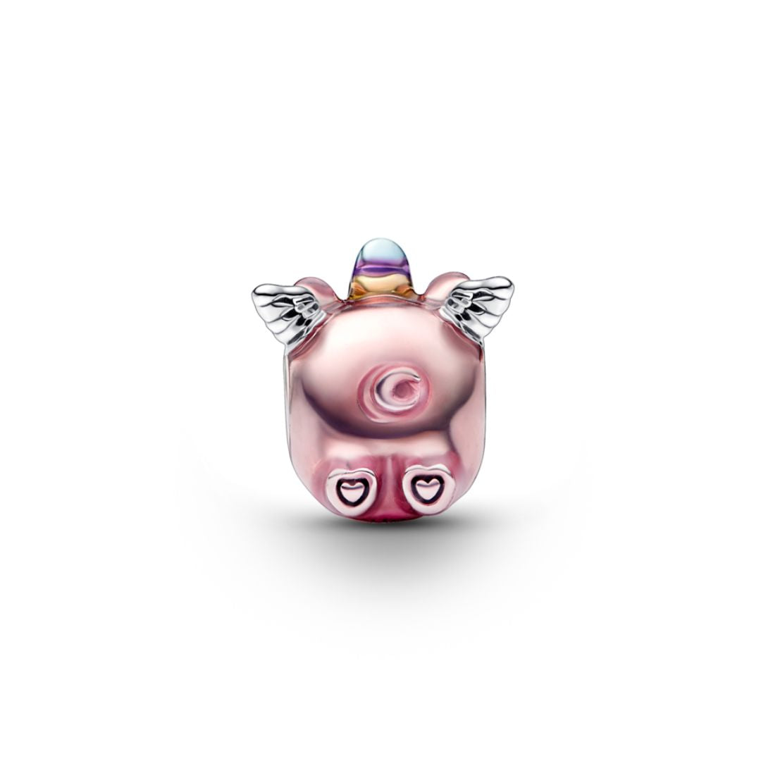 Pandora Moments Flying Unicorn Pig Charm, Silver, 792573C01