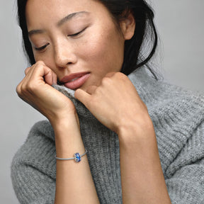 Pandora Moments Galaxy Blue & Star Murano hela, hopea, 790015C00