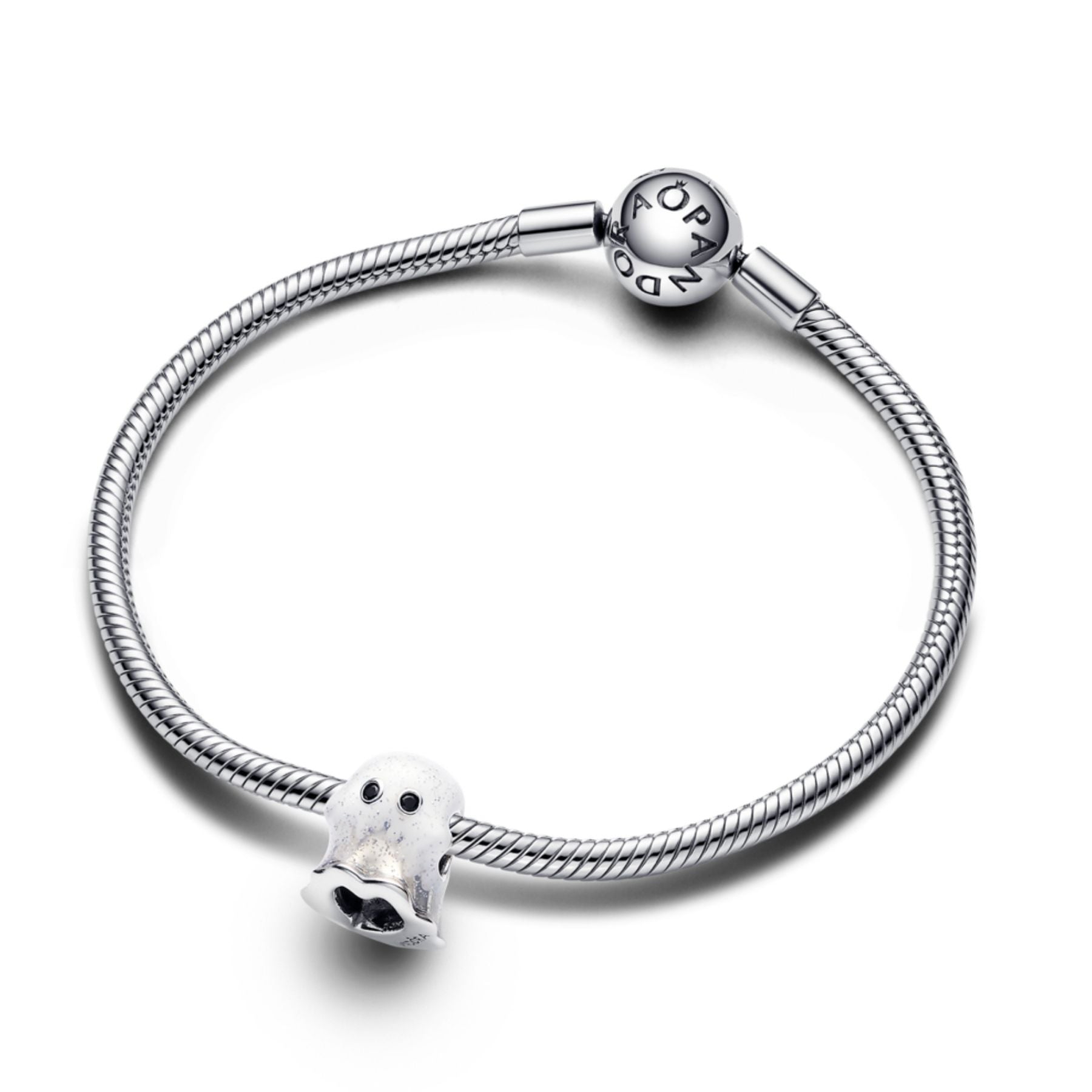 Pandora Moments Glow-in-the-dark Boo Ghost hela, hopea, 793404C01