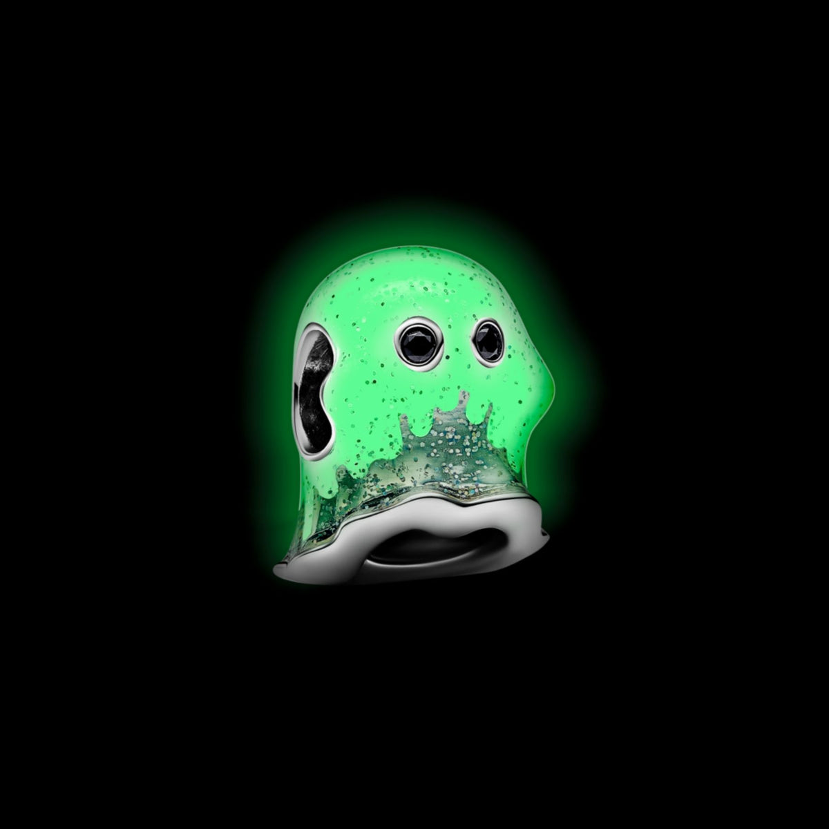 Pandora Moments Glow-in-the-dark Boo Ghost hela, hopea, 793404C01