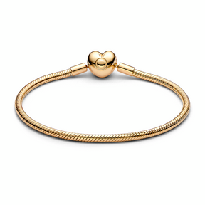 Pandora Moments Heart Clasp Snake Chain rannekoru, keltakullattu, 563050C00