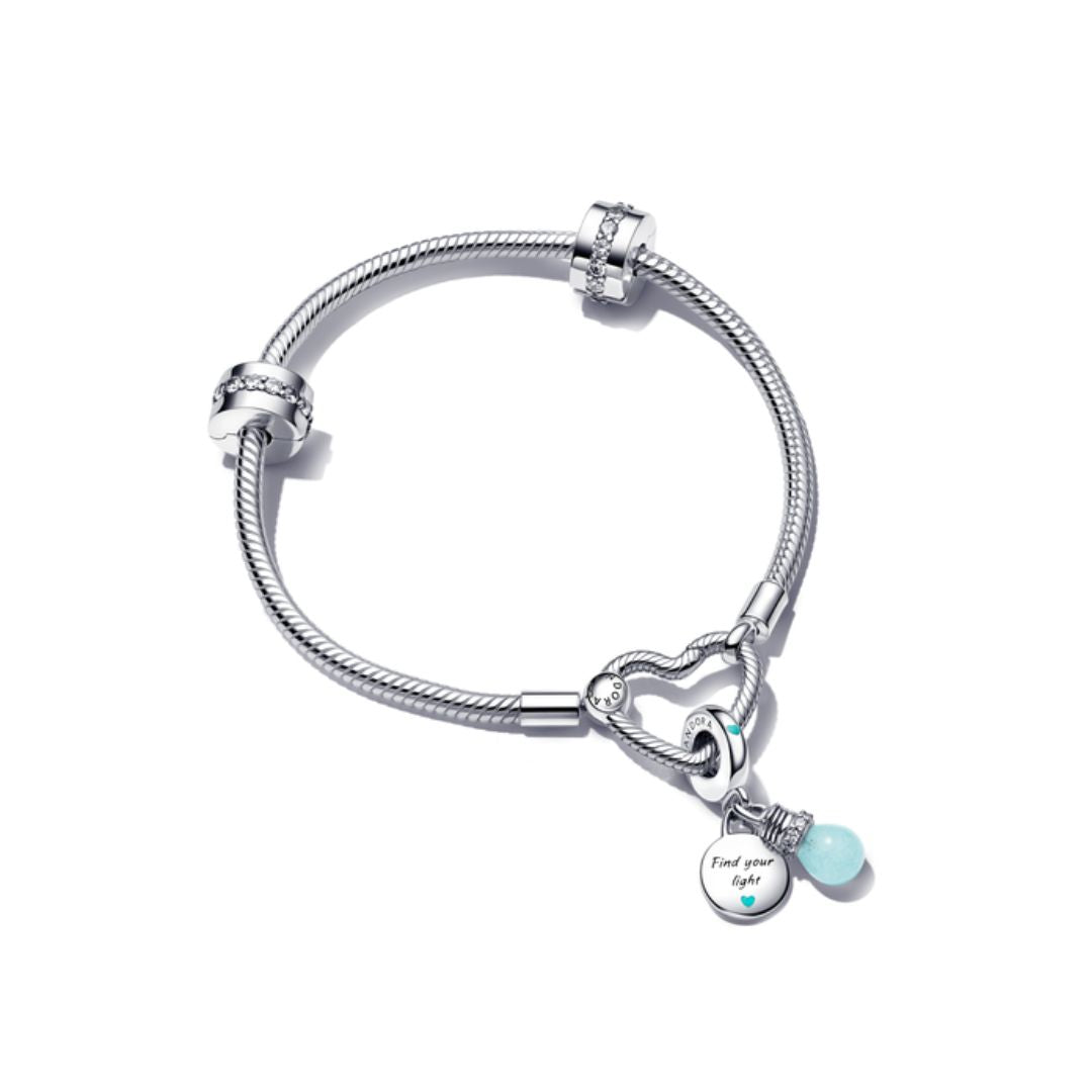 Pandora Moments Heart Closure Snake Chain rannekoru, hopea, 599539C00