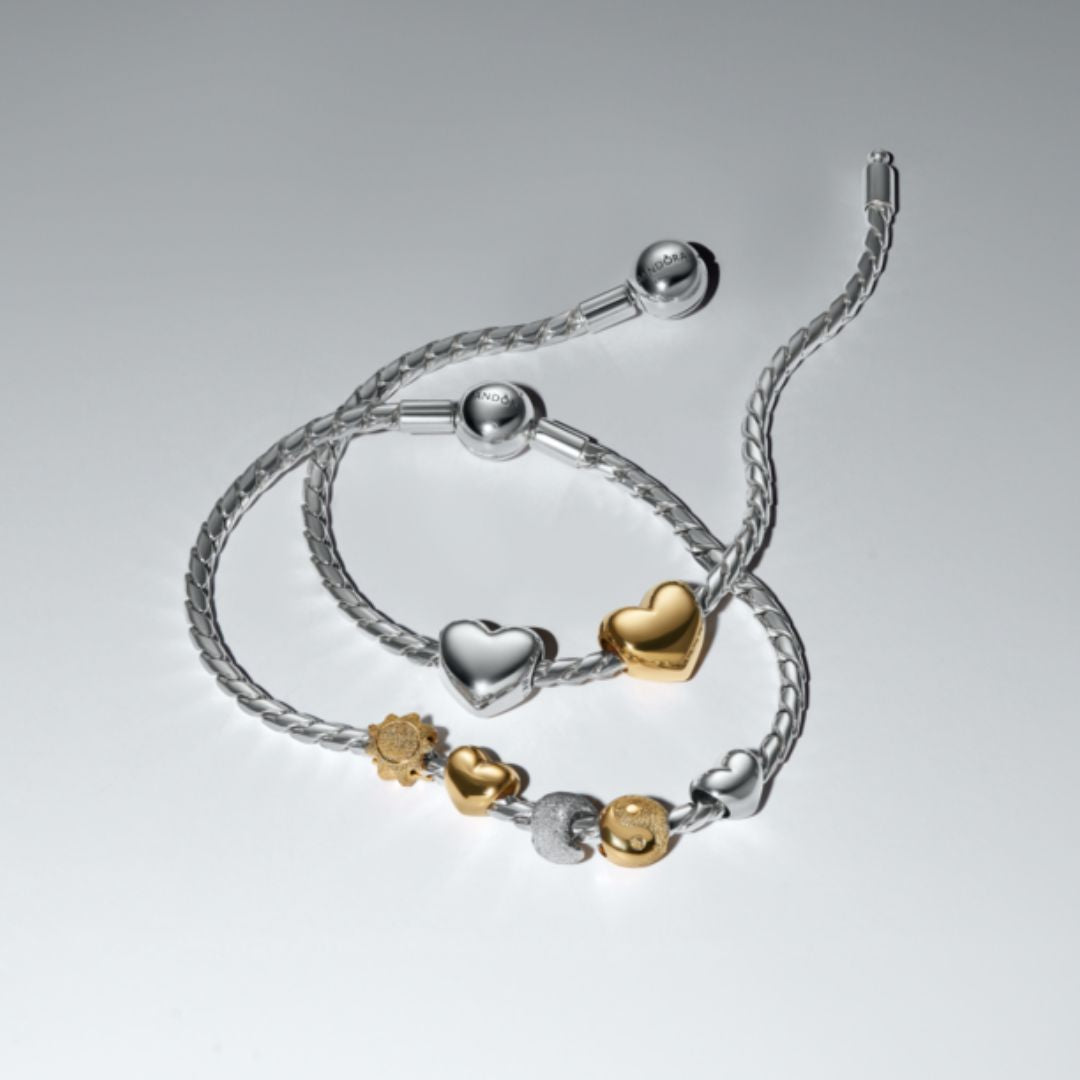 Pandora Moments Heart mini hela, keltakullattu, 763998C00