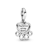 Pandora Moments Hearts & Paw Print hela, hopea, 799360C00