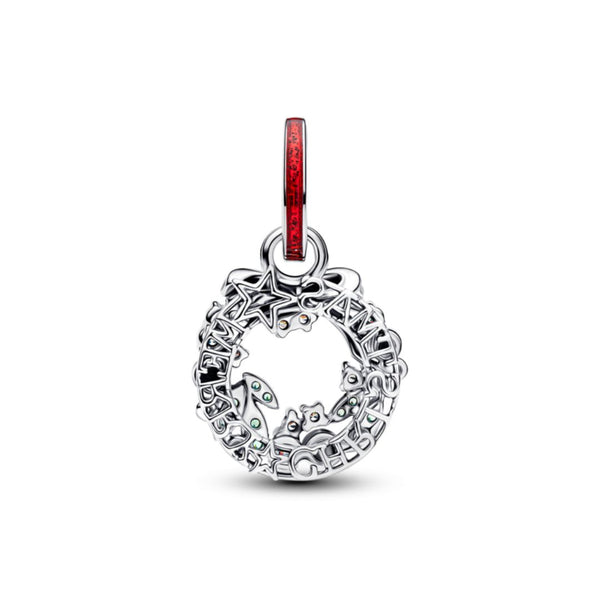 Pandora Moments Holiday Wreath Double Charm, Silver, 794238C01
