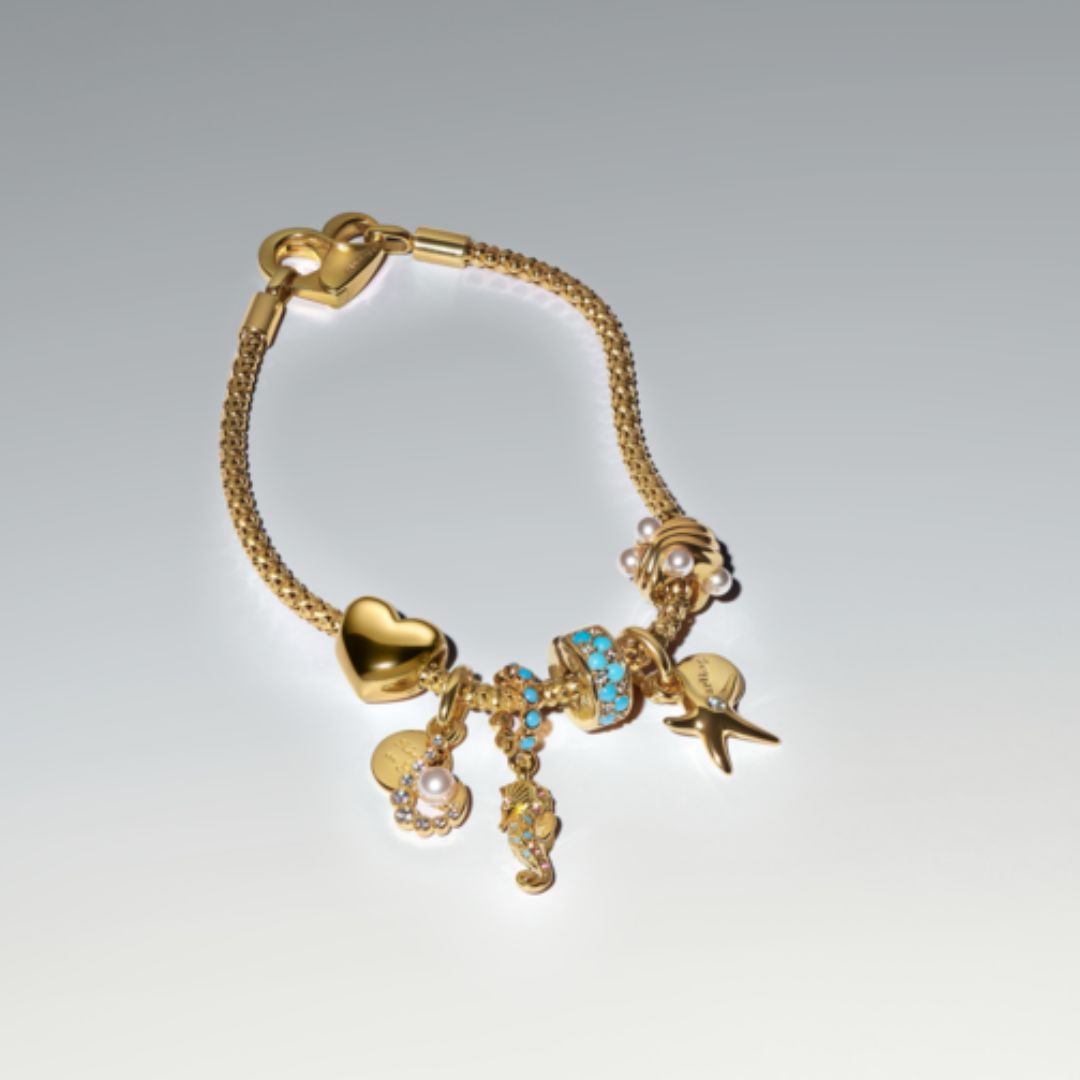 Pandora Moments Hook Double hela, keltakullattu, 763891C01