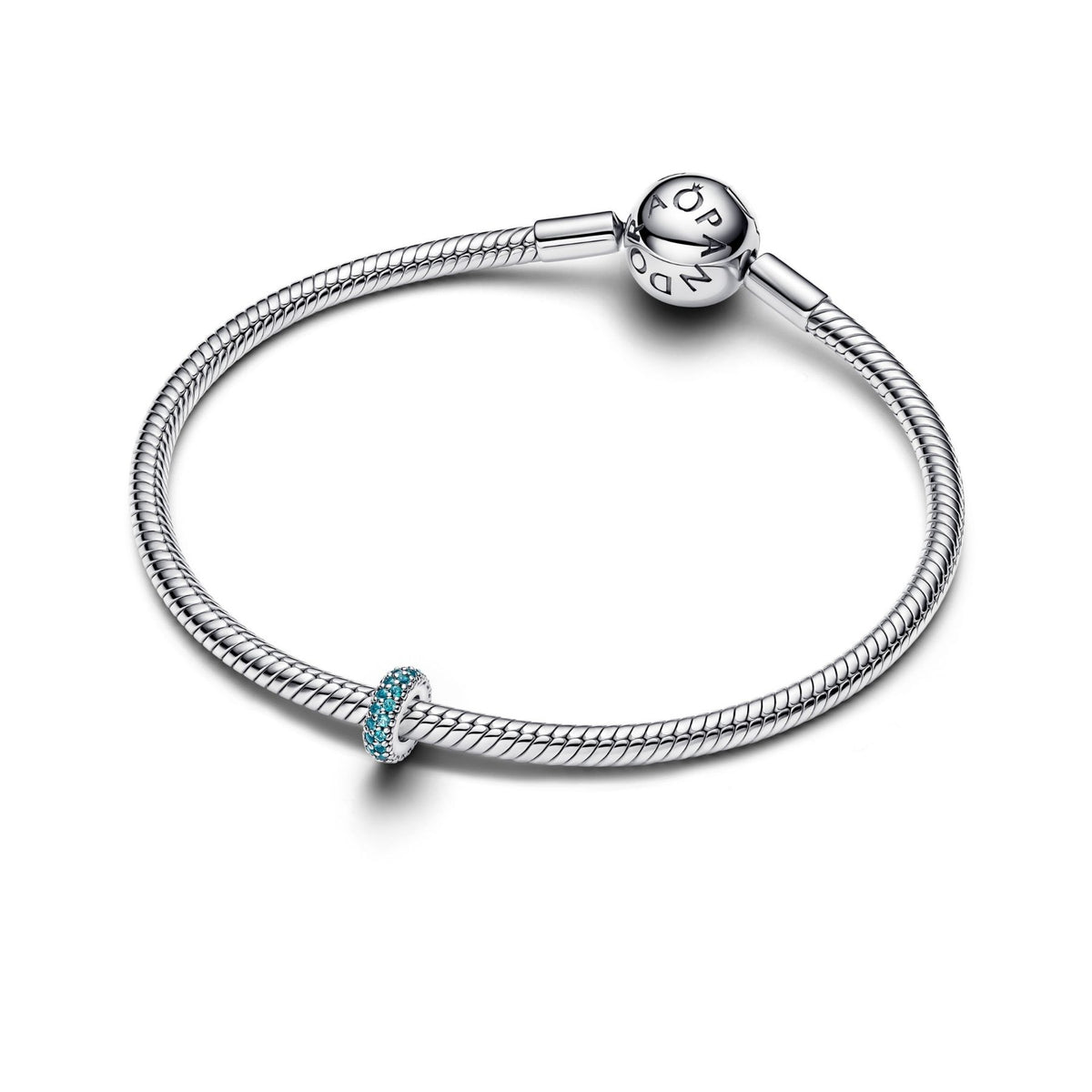 Pandora Moments Ice Blue Stone lukkopala, hopeaa, 791359C01