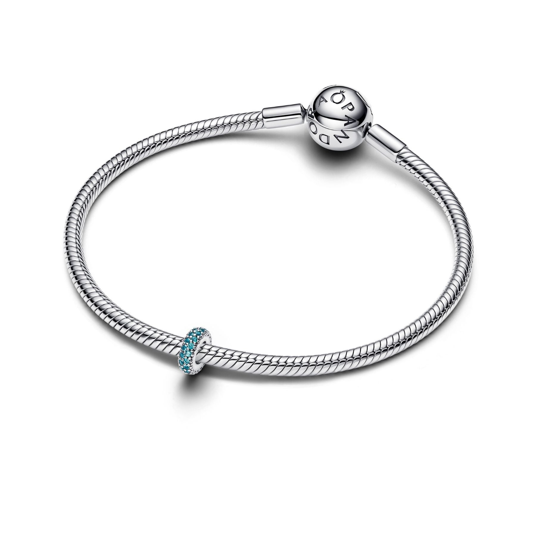 Pandora Moments Ice Blue Stone lukkopala, hopeaa, 791359C01