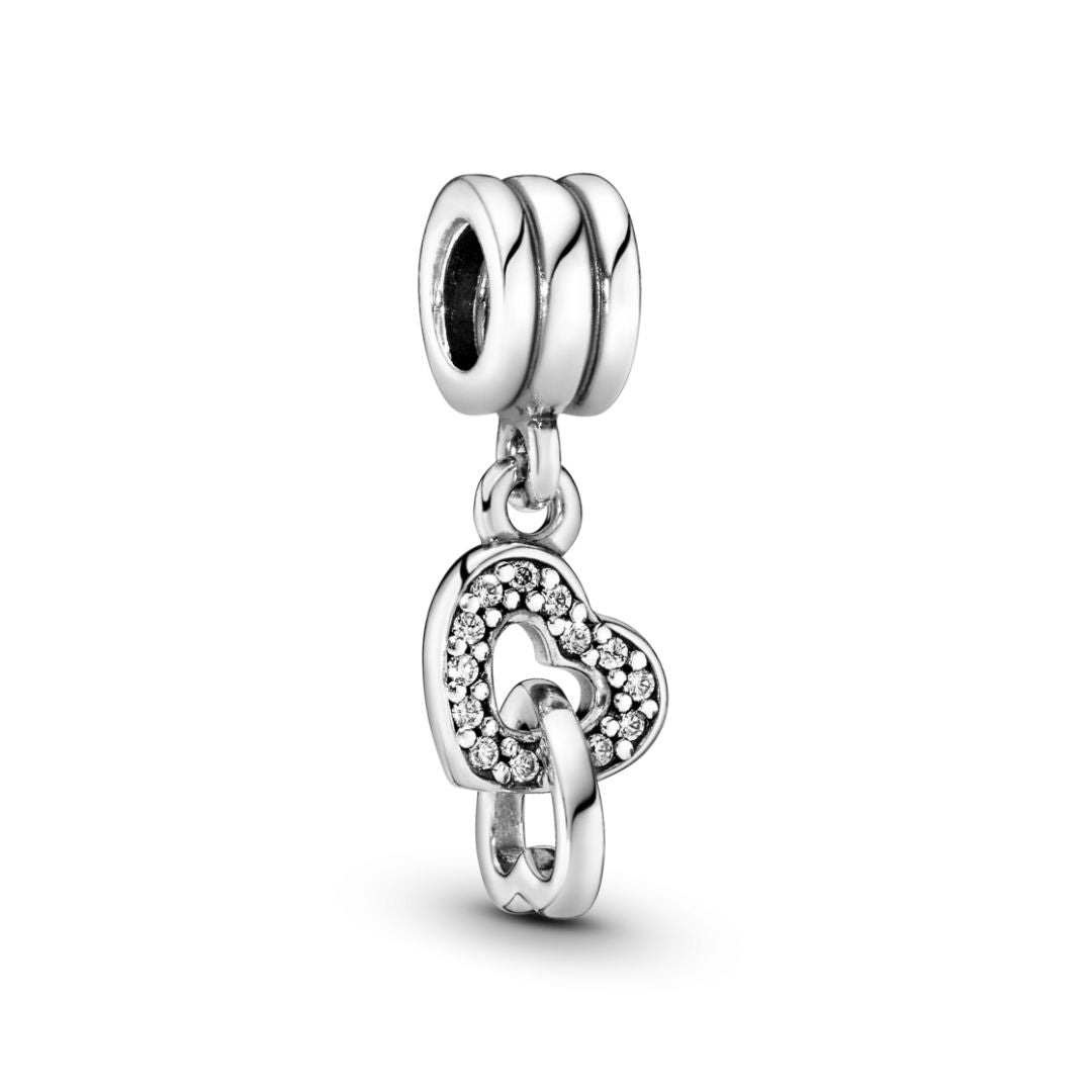 Pandora Moments Interlocking Hearts Charm, Silver, 791242CZ