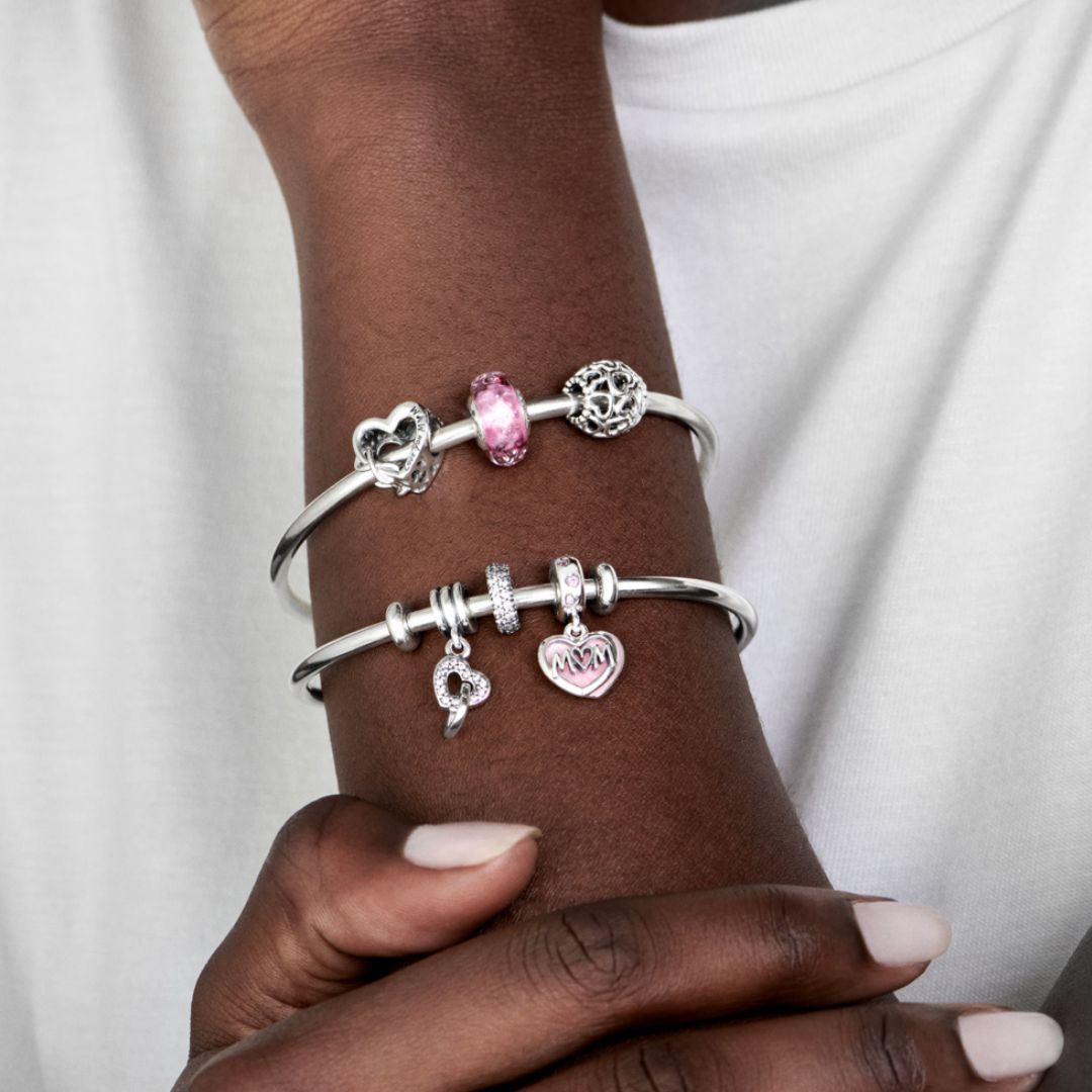 Pandora Moments Interlocking Hearts Charm, Silver, 791242CZ