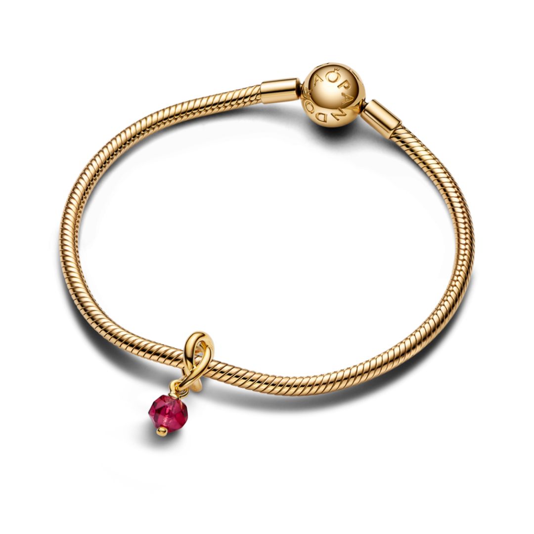 Pandora Moments July True Red Eternity Circle hela, keltakullattu, 763462C07